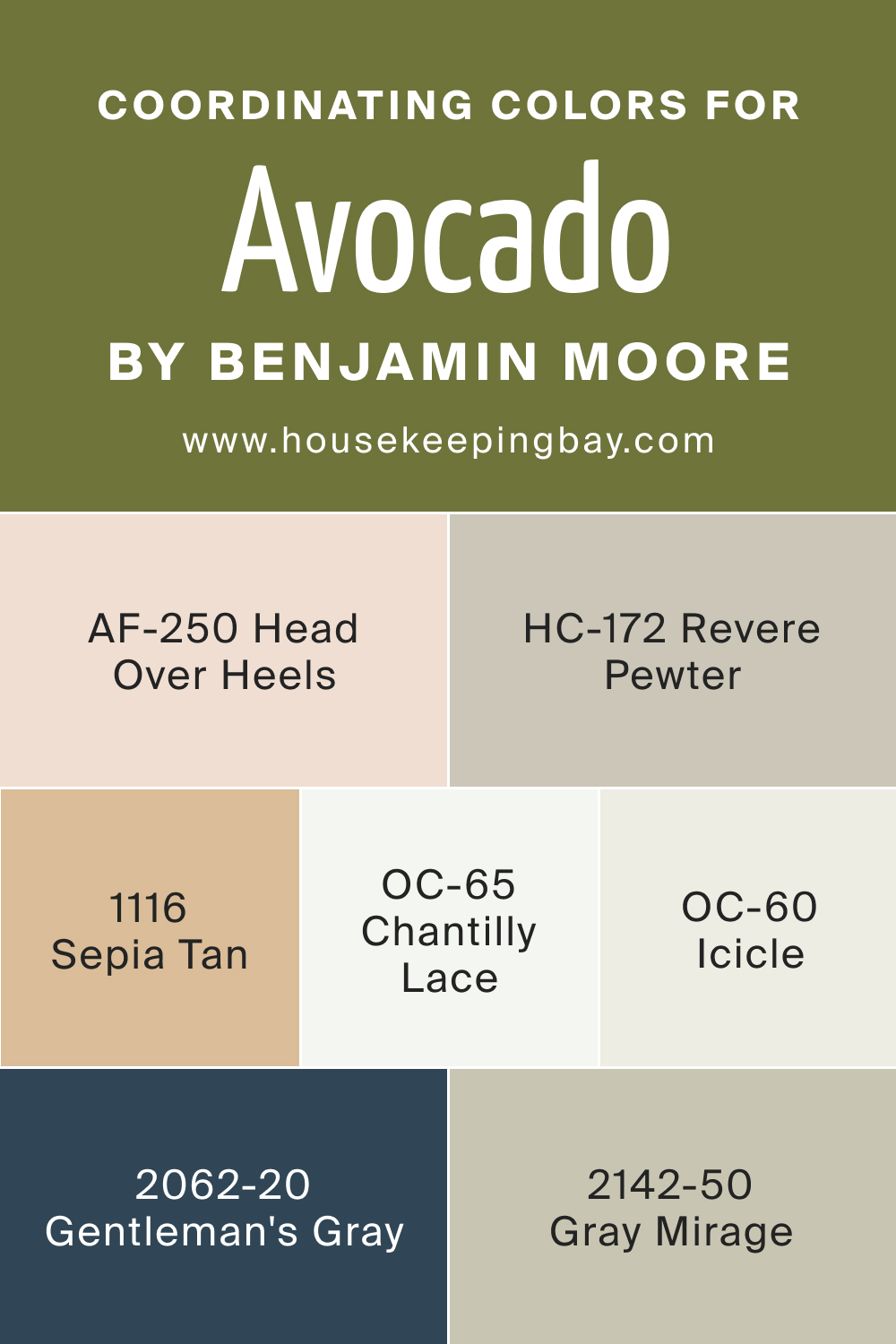 Coordinating Colors of BM Avocado 2145-10