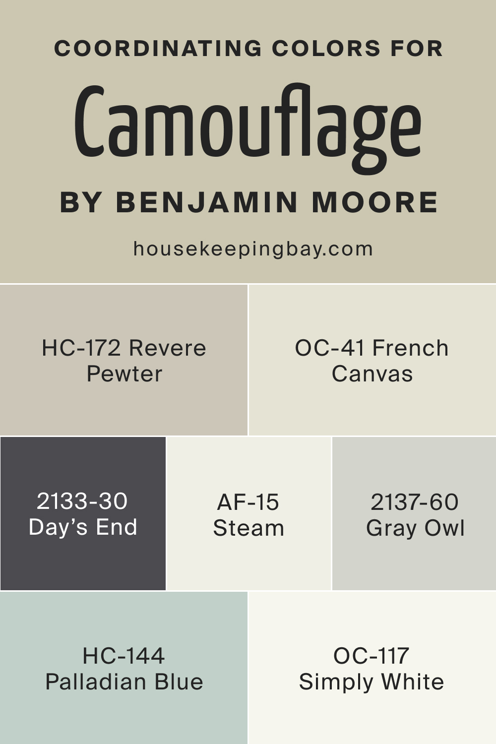 Coordinating Colors of BM Camouflage 2143-40