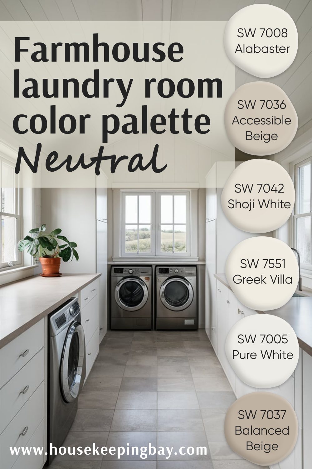 Farmhouse Laundry Room Color Palette by Sherwin Williams - Neutral