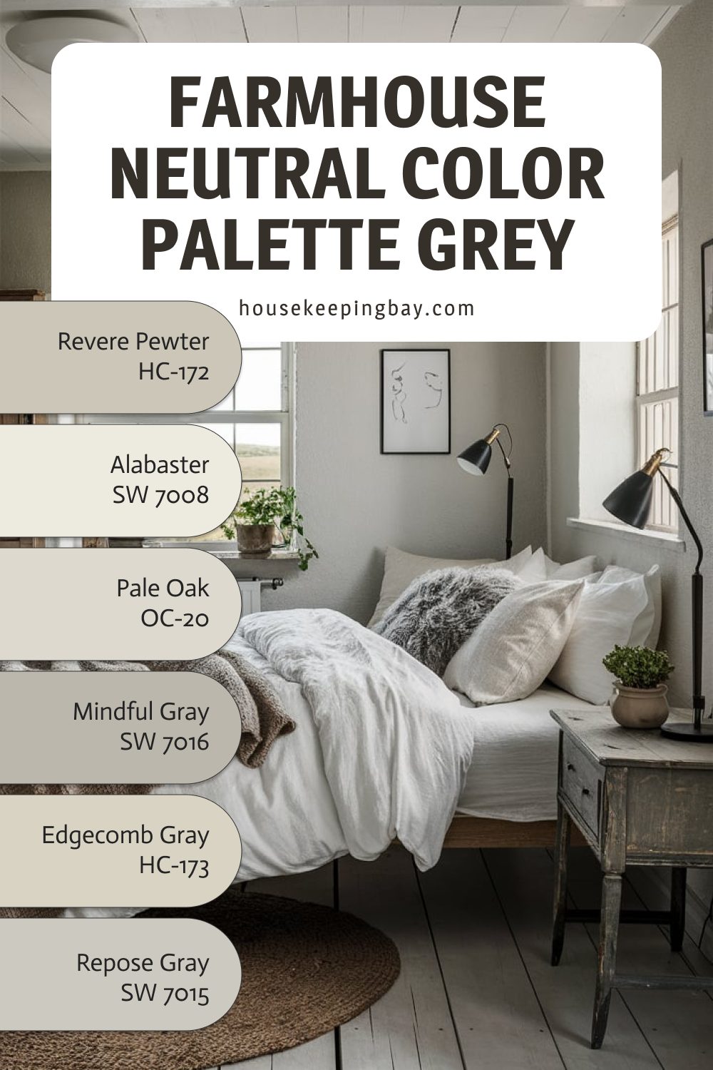 Farmhouse neutral color palette gray