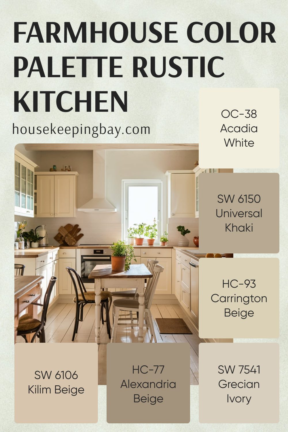 farmhouse color palette rustic kitchen