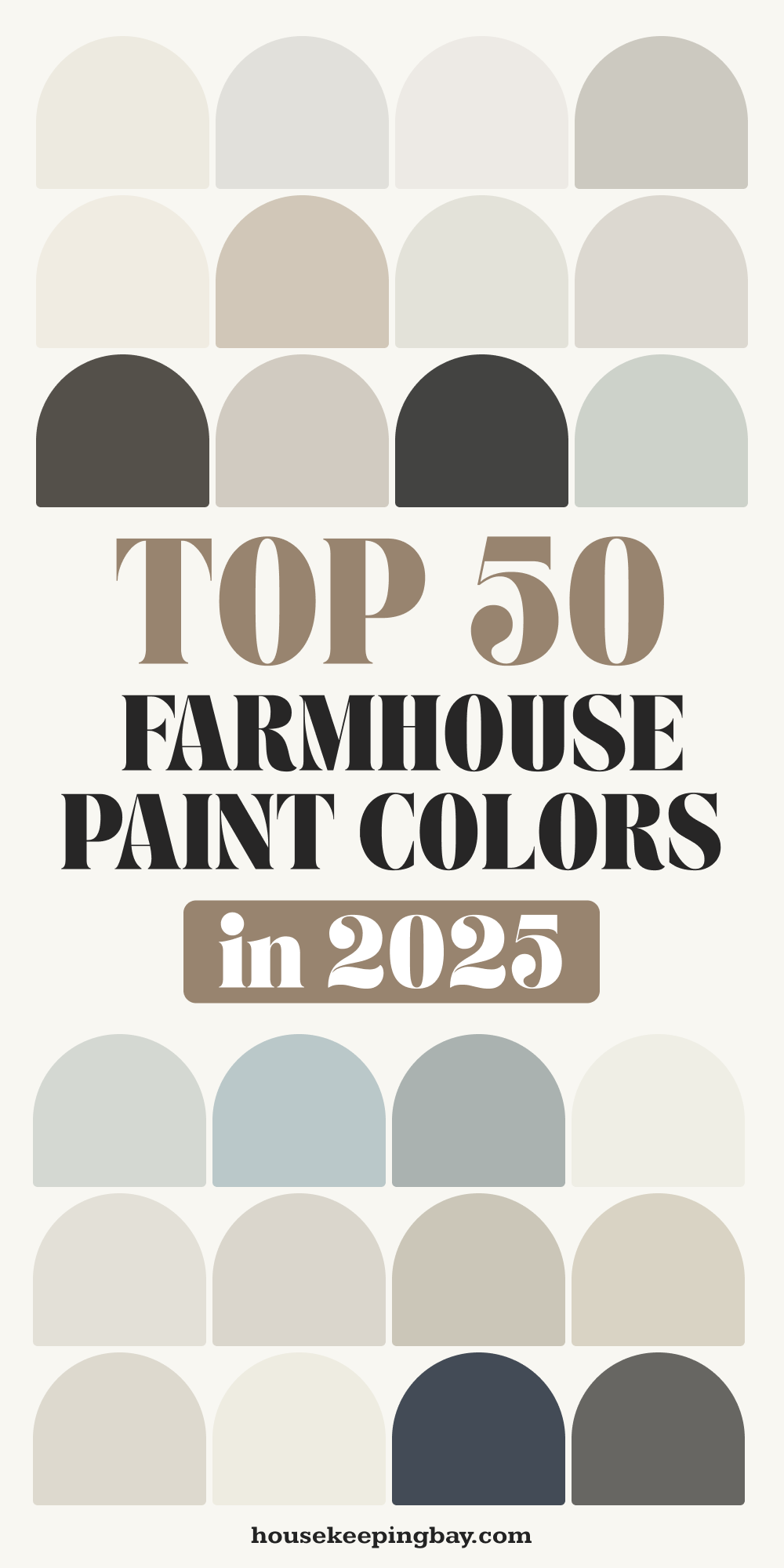 tap 50 farmhouse paint colors in 2025