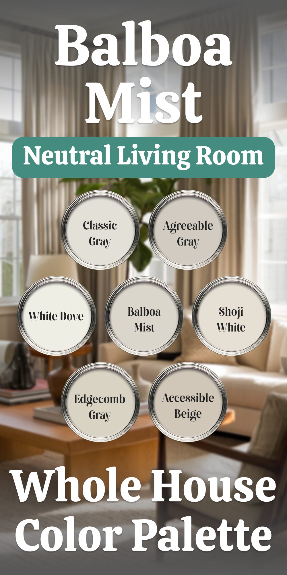 balboa mist neutral living room whole house color palette