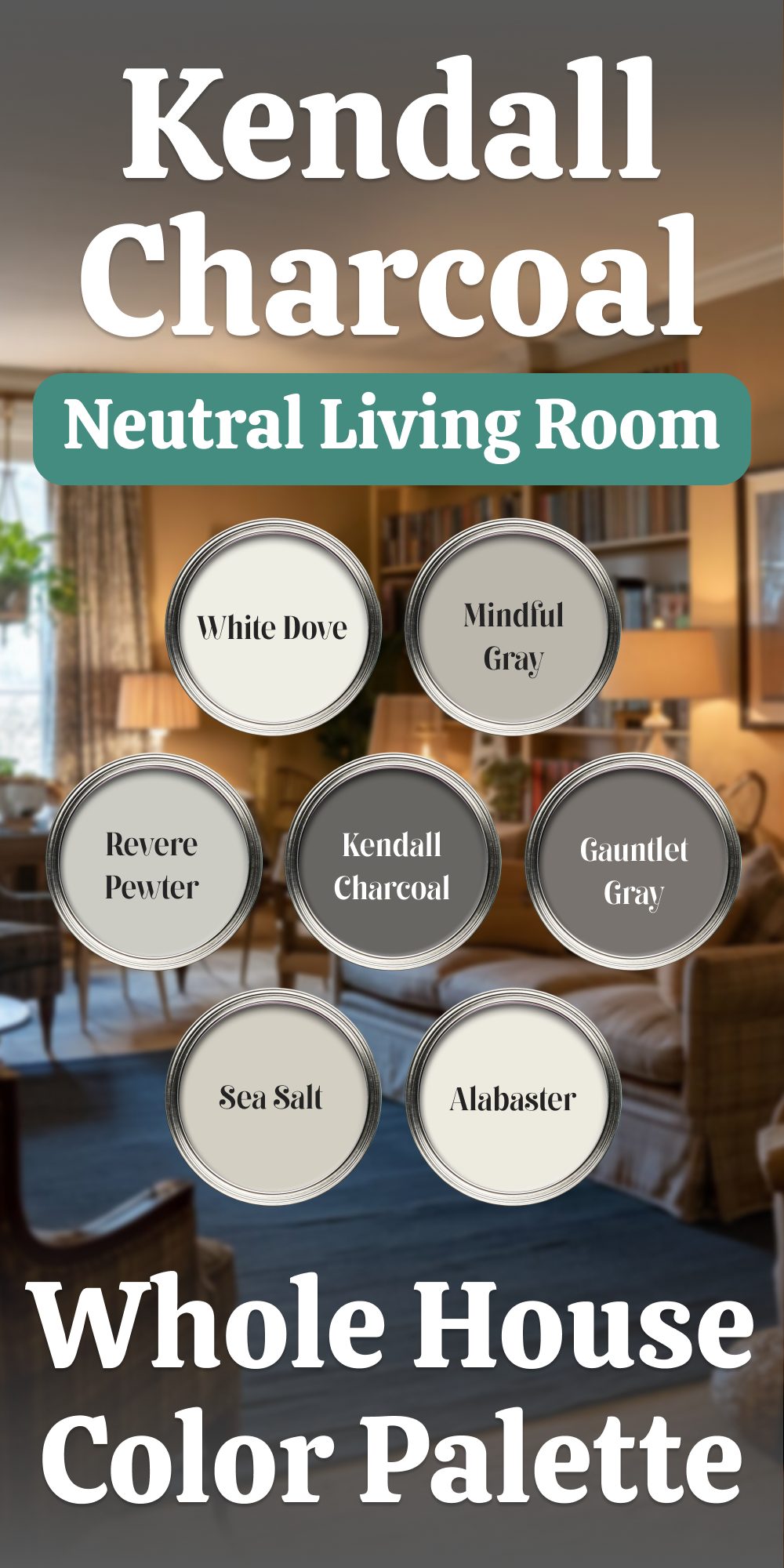 kendall charcoal neutral living room whole house color palette