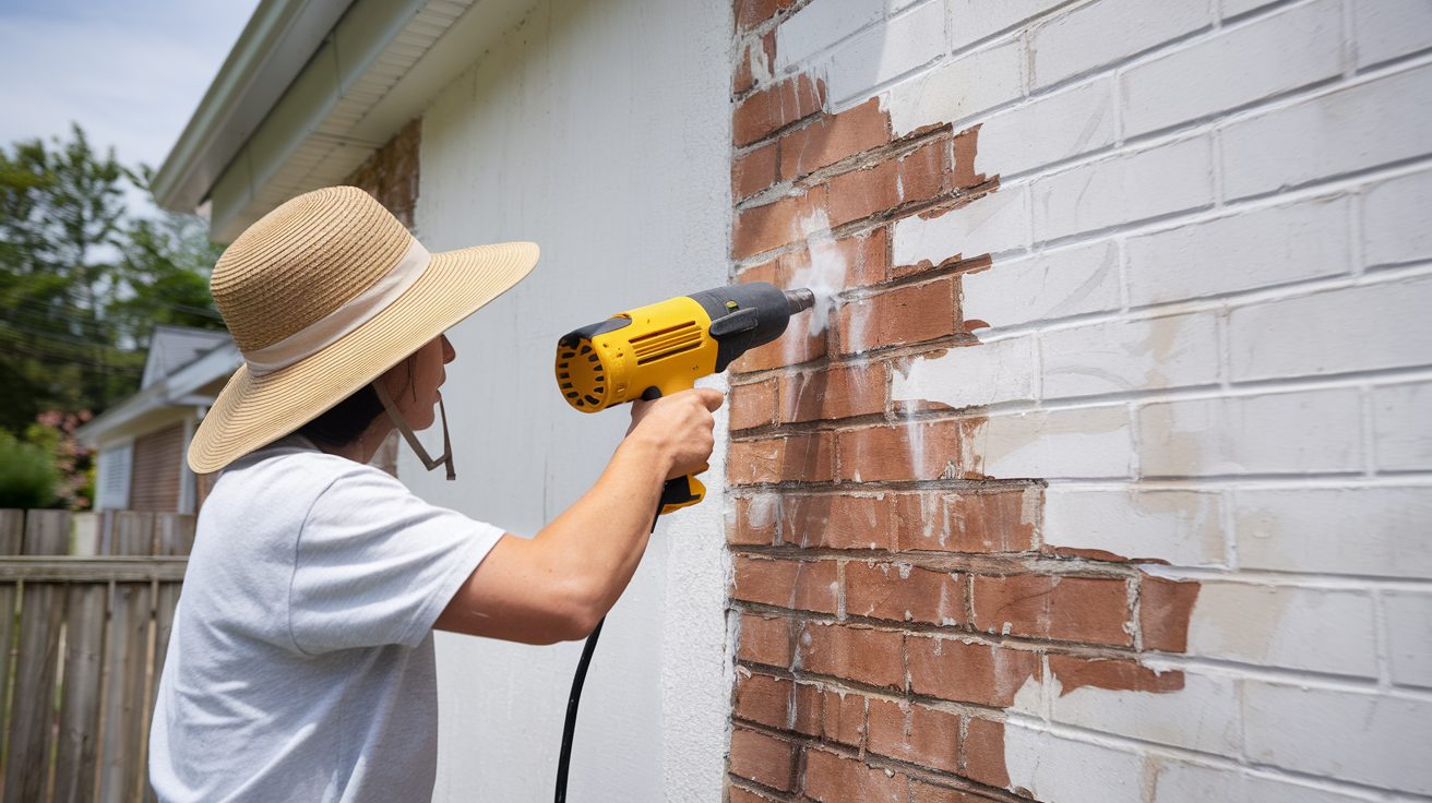 heat gun for the paint removal from bricks