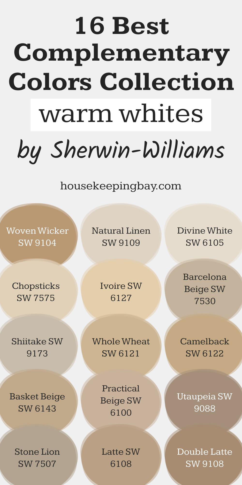 16 Best Complimentary Colors Collection for Warm Whites by Sherwin Williams