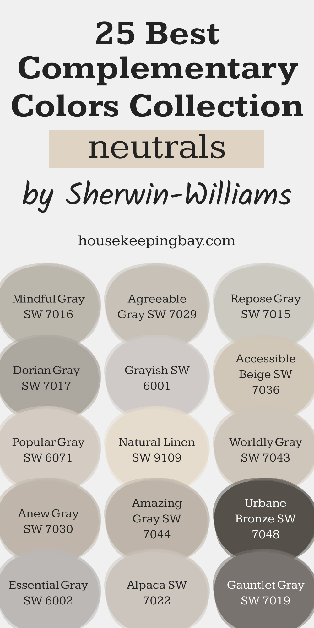 25 Best Complimentary Colors Collection for Neutrals by Sherwin-Williams