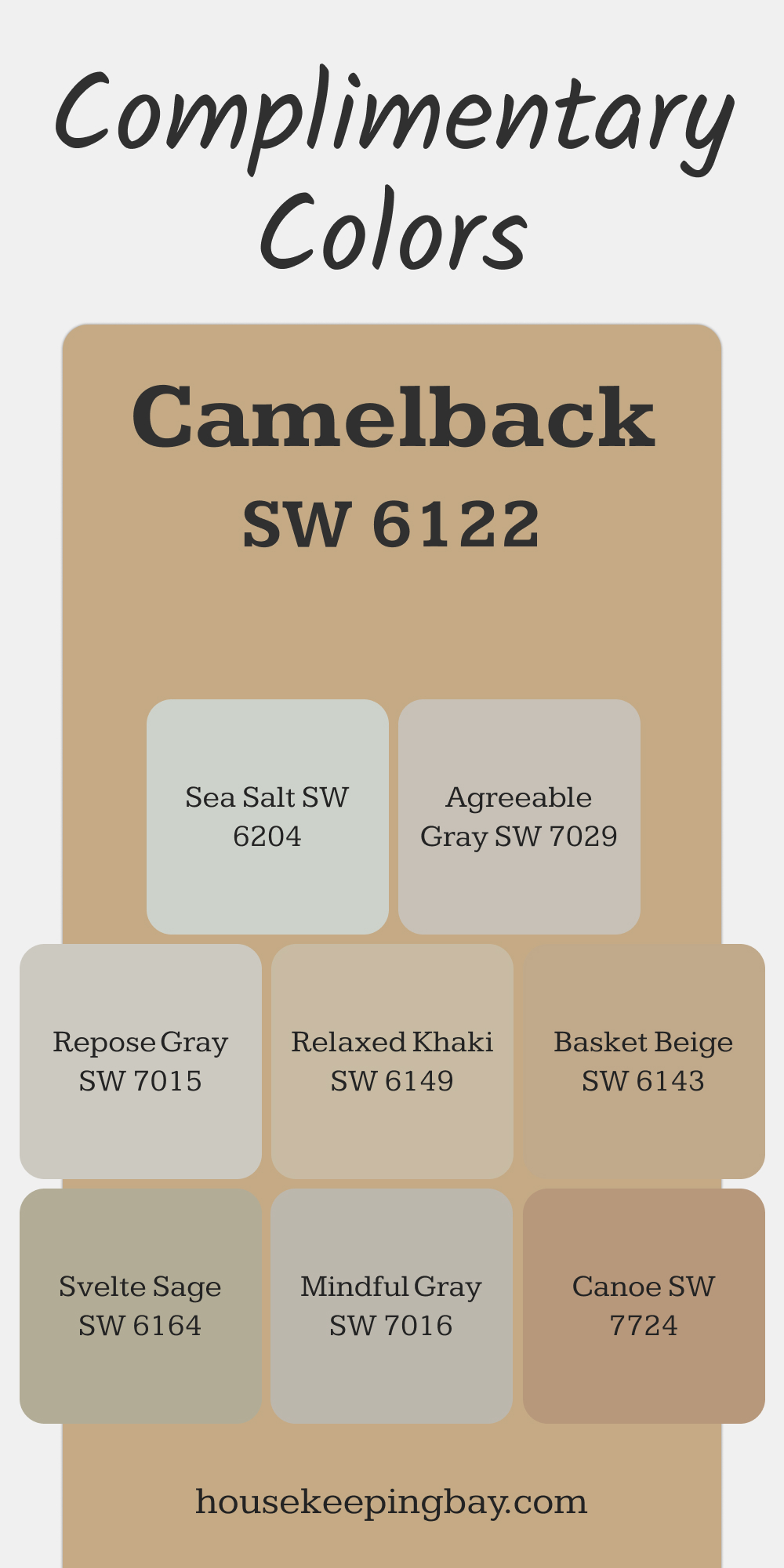 Camelback (SW 6122). Best Complimentary Color Collection for Warm Whites by Sherwin Williams