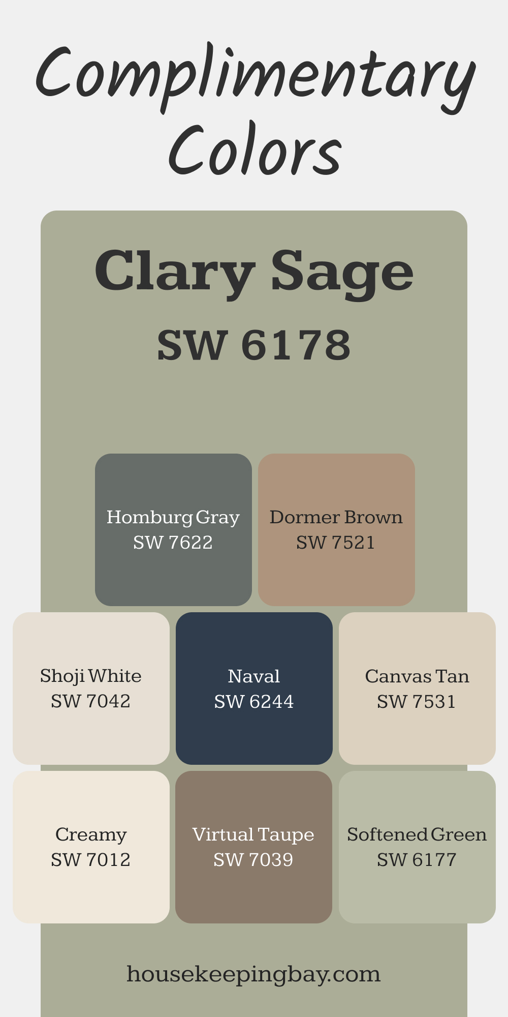 Clary Sage (SW 6178). Best Complementary Paint Color Collection for Greens by Sherwin-Williams