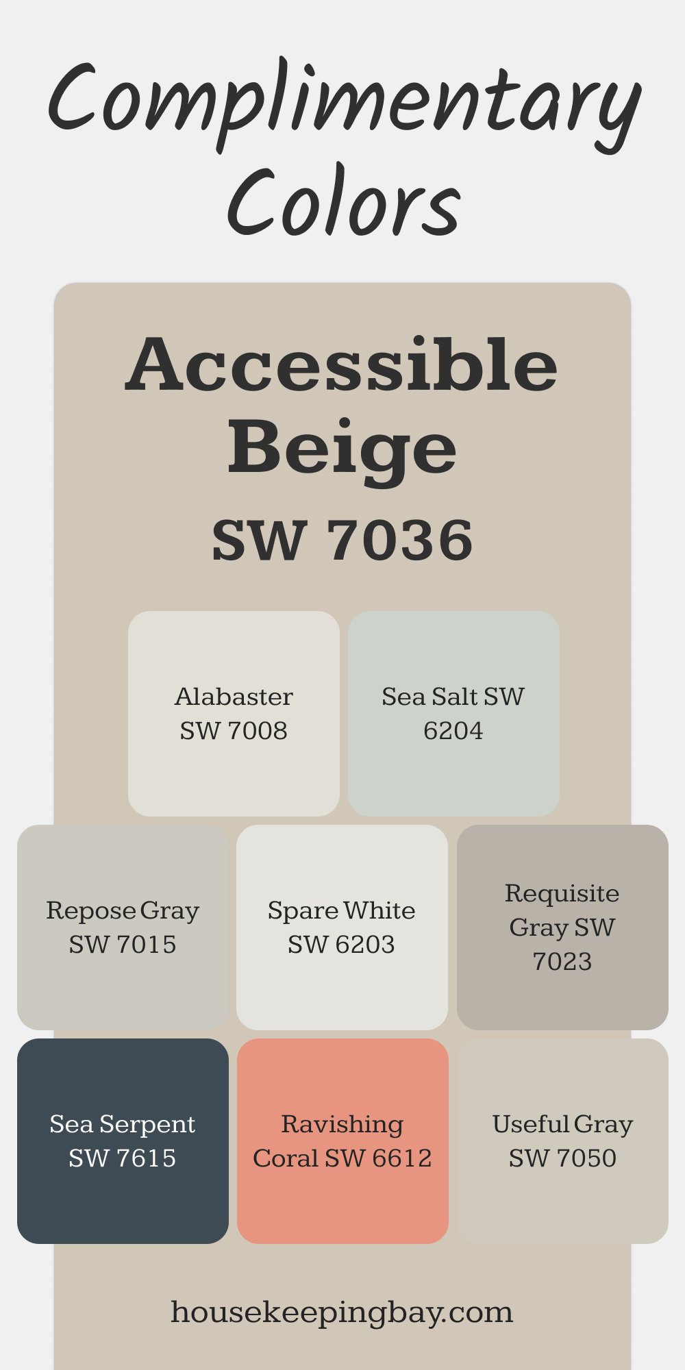 Complimentary Colors of Accessible Beige (SW 7036)