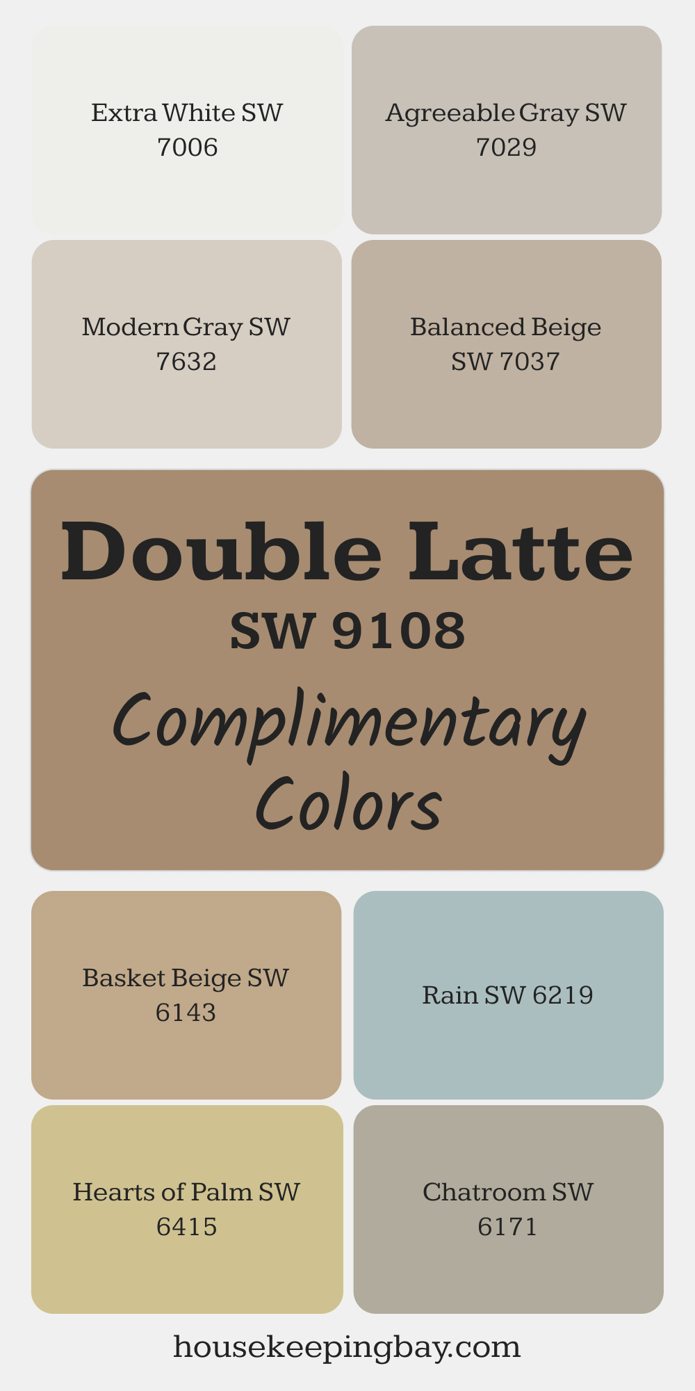 Double Latte (SW 9108). Best Complimentary Color Collection for Warm Whites by Sherwin Williams