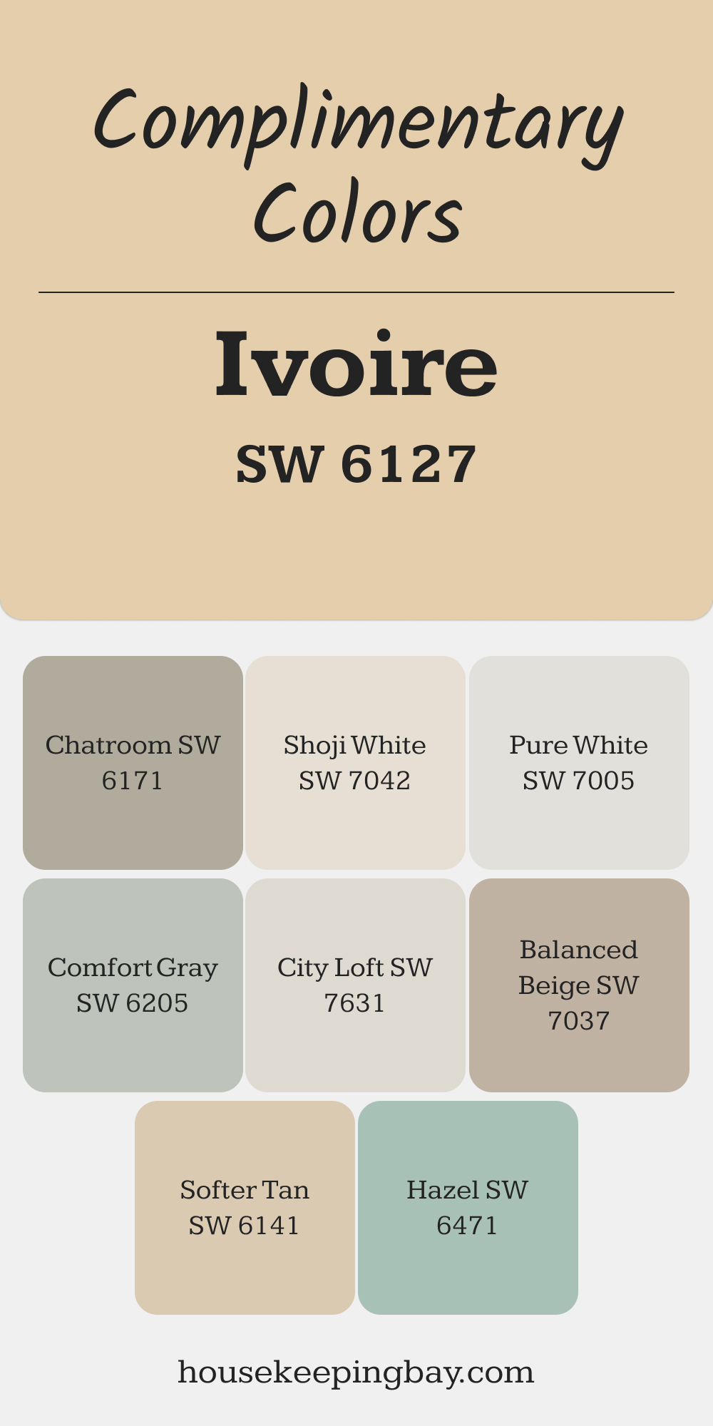 Ivoire (SW 6127). Best Complimentary Color Collection for Warm Whites by Sherwin Williams