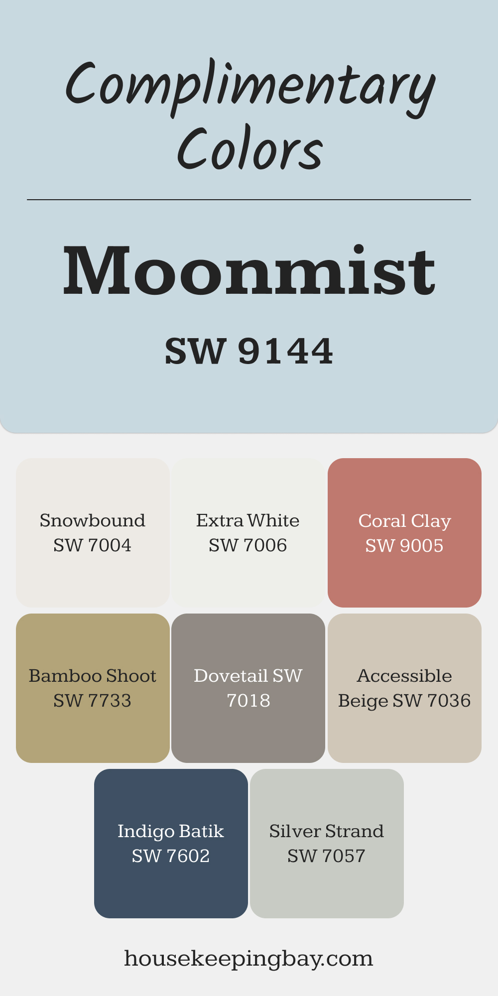 Moonmist (SW 9144). Best Complimentary Color Collection for Blue by Sherwin Williams