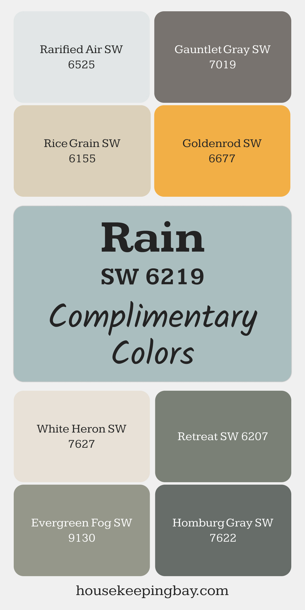 Rain (SW 6219). Best Complimentary Color Collection for Blue by Sherwin Williams