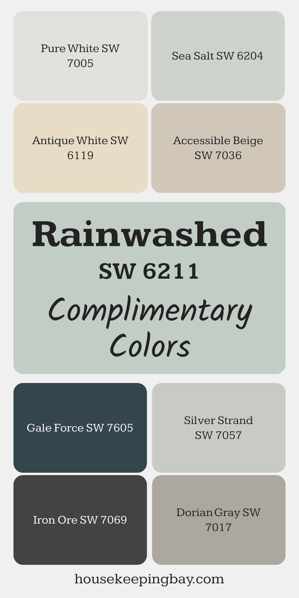 Rainwashed (SW 6211). Best Complementary Paint Color Collection for Greens by Sherwin-Williams