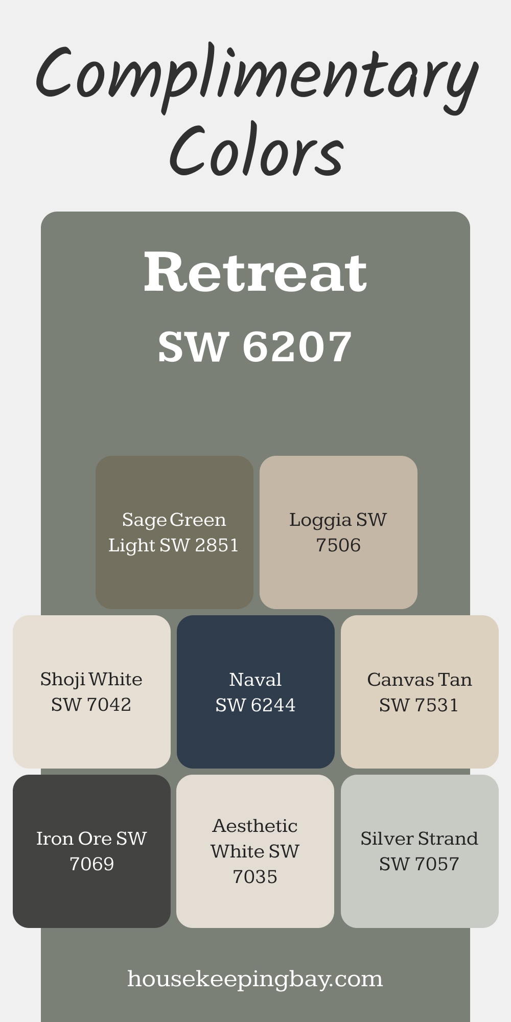 Retreat (SW 6207). Best Complementary Paint Color Collection for Greens by Sherwin-Williams