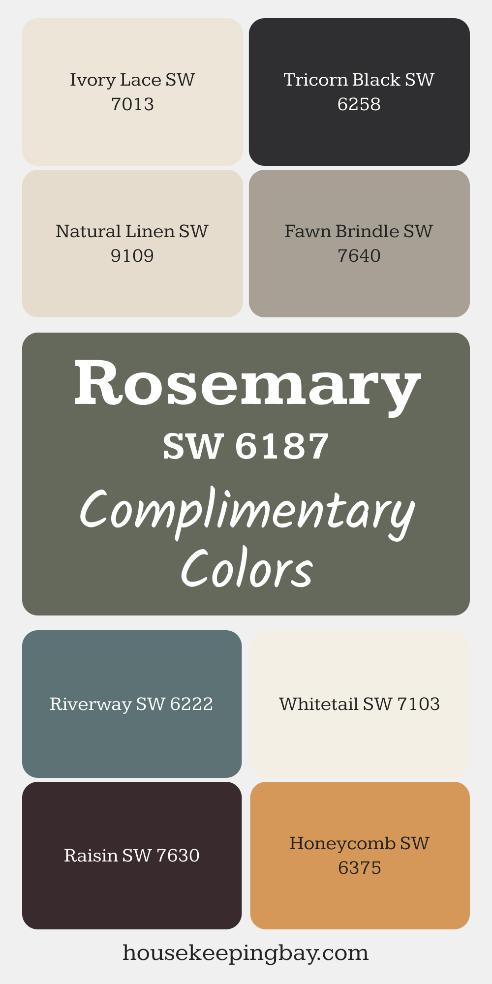 Rosemary (SW 6187). Best Complementary Paint Color Collection for Greens by Sherwin-Williams