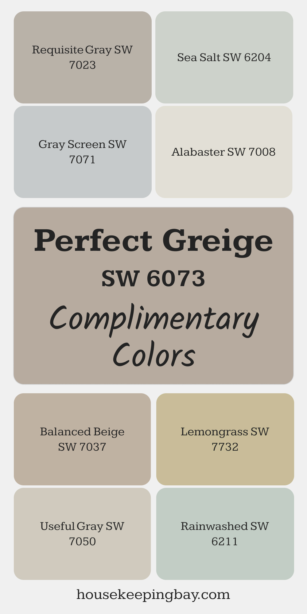 SW 6073 Perfect Greige. Best Complimentary Color Collection for Neutrals by Sherwin-Williams