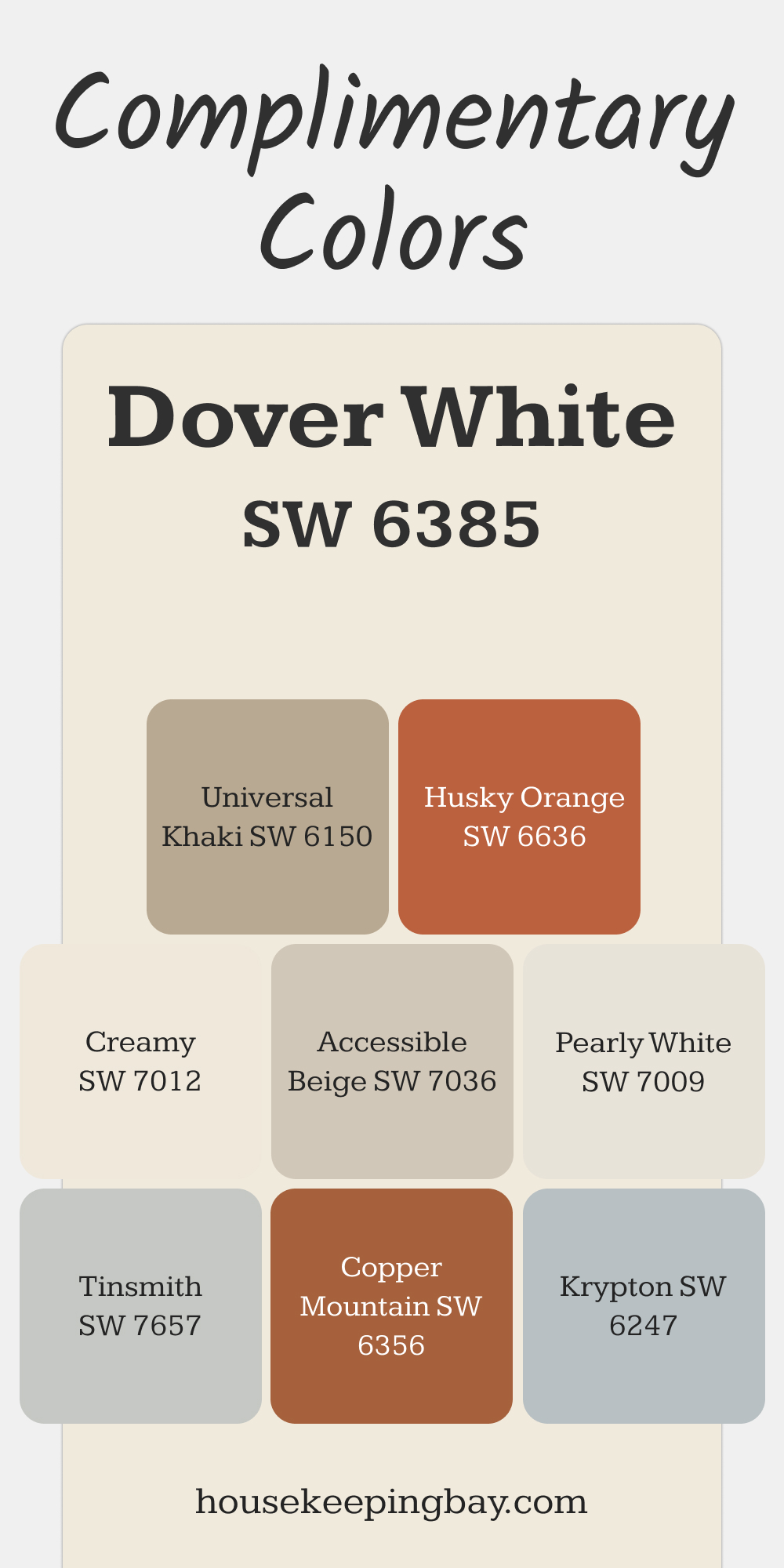 SW 6385 – Dover White. Best Complimentary Color Collection for Whites by Sherwin-Williams