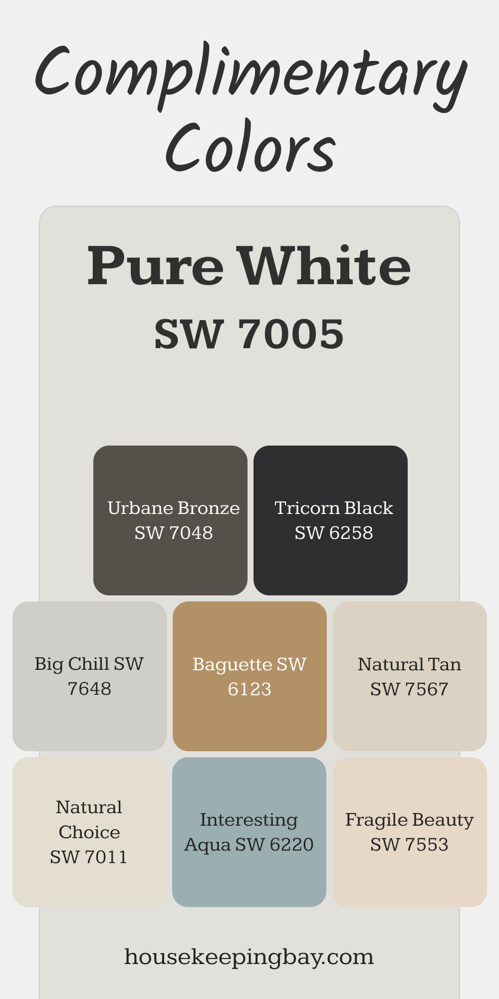 SW 7005 – Pure White. Best Complimentary Color Collection for Whites by Sherwin-Williams