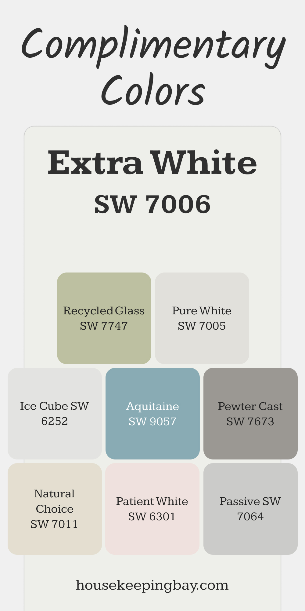 SW 7006 – Extra White. Best Complimentary Color Collection for Whites by Sherwin-Williams