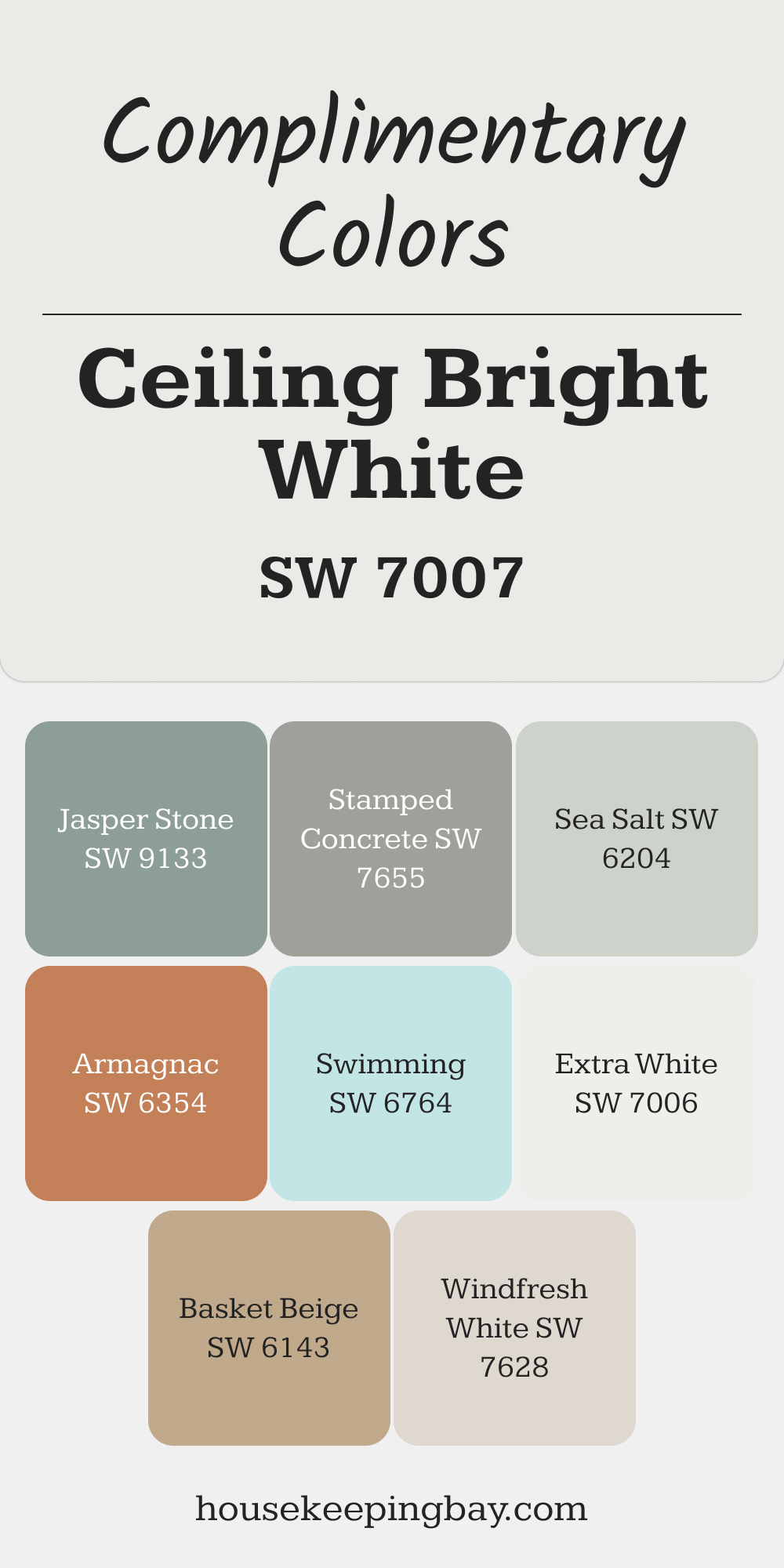 SW 7007 – Ceiling Bright White. Best Complimentary Color Collection for Whites by Sherwin-Williams