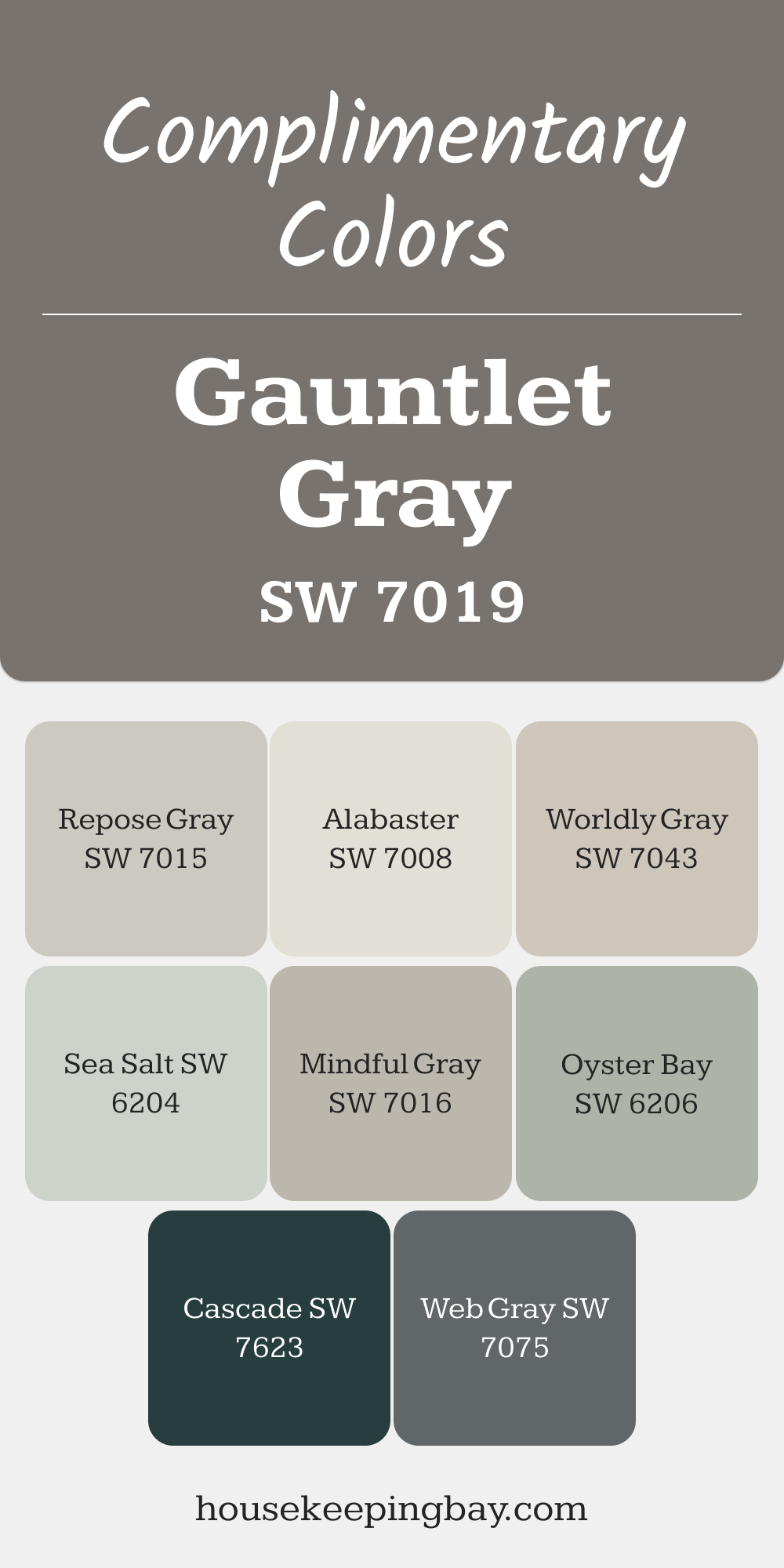 SW 7019 Gauntlet Gray. Best Complimentary Color Collection for Neutrals by Sherwin-Williams