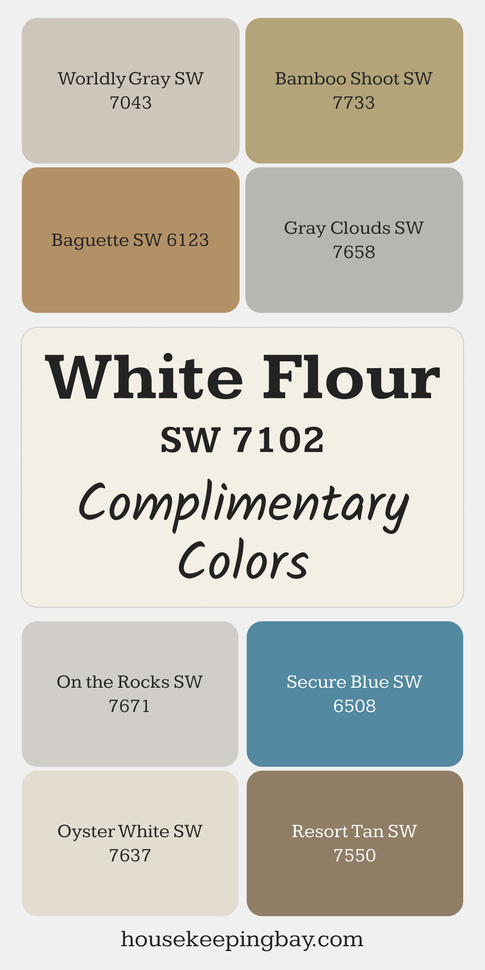 SW 7102 – White Flour. Best Complimentary Color Collection for Whites by Sherwin-Williams