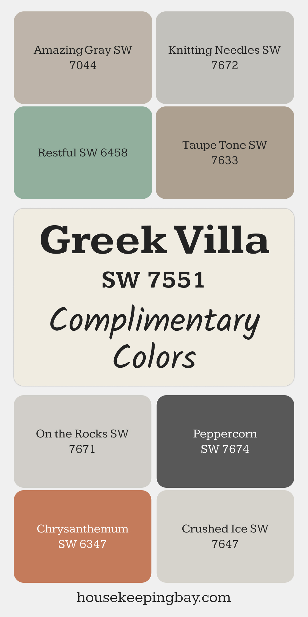 SW 7551 – Greek Villa. Best Complimentary Color Collection for Whites by Sherwin-Williams