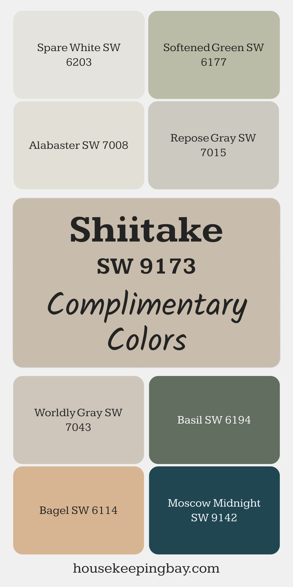 Shiitake (SW 9173). Best Complimentary Color Collection for Warm Whites by Sherwin Williams