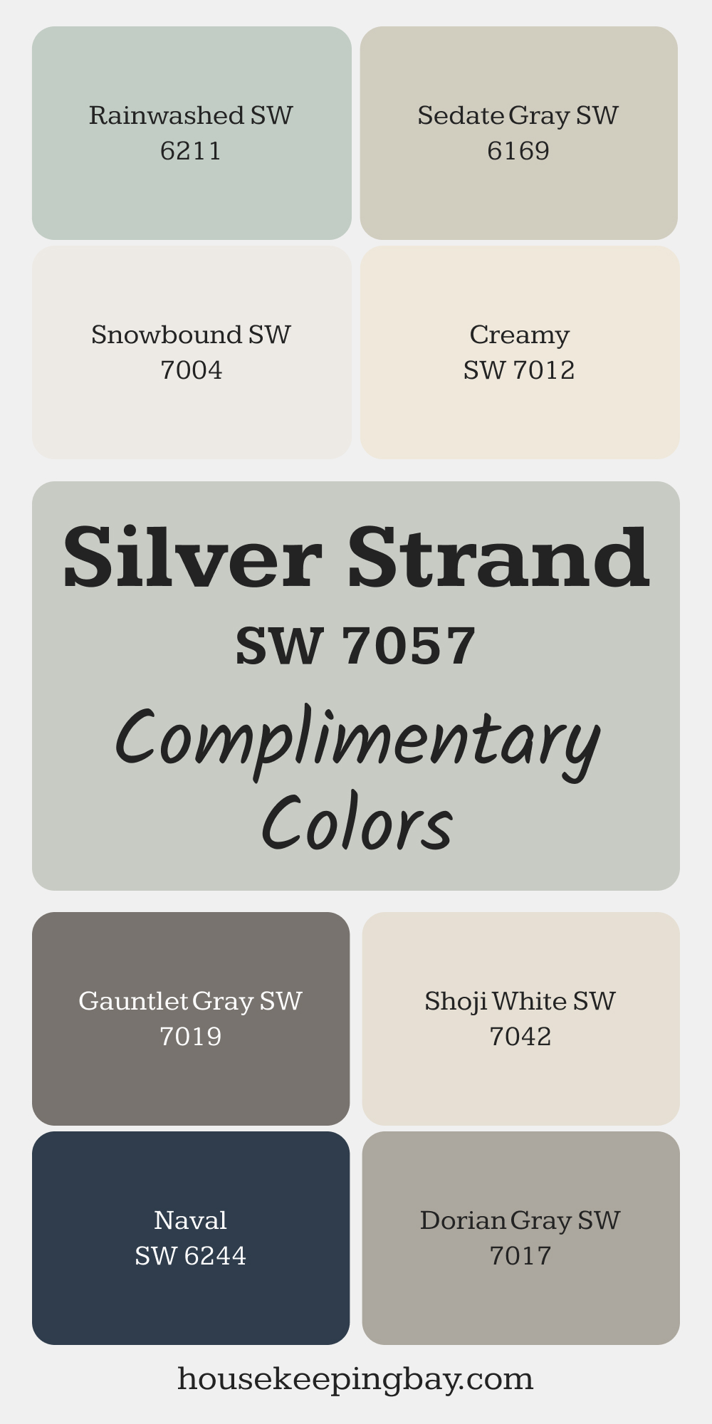 Silver Strand (SW 7057). Best Complementary Paint Color Collection for Greens by Sherwin-Williams