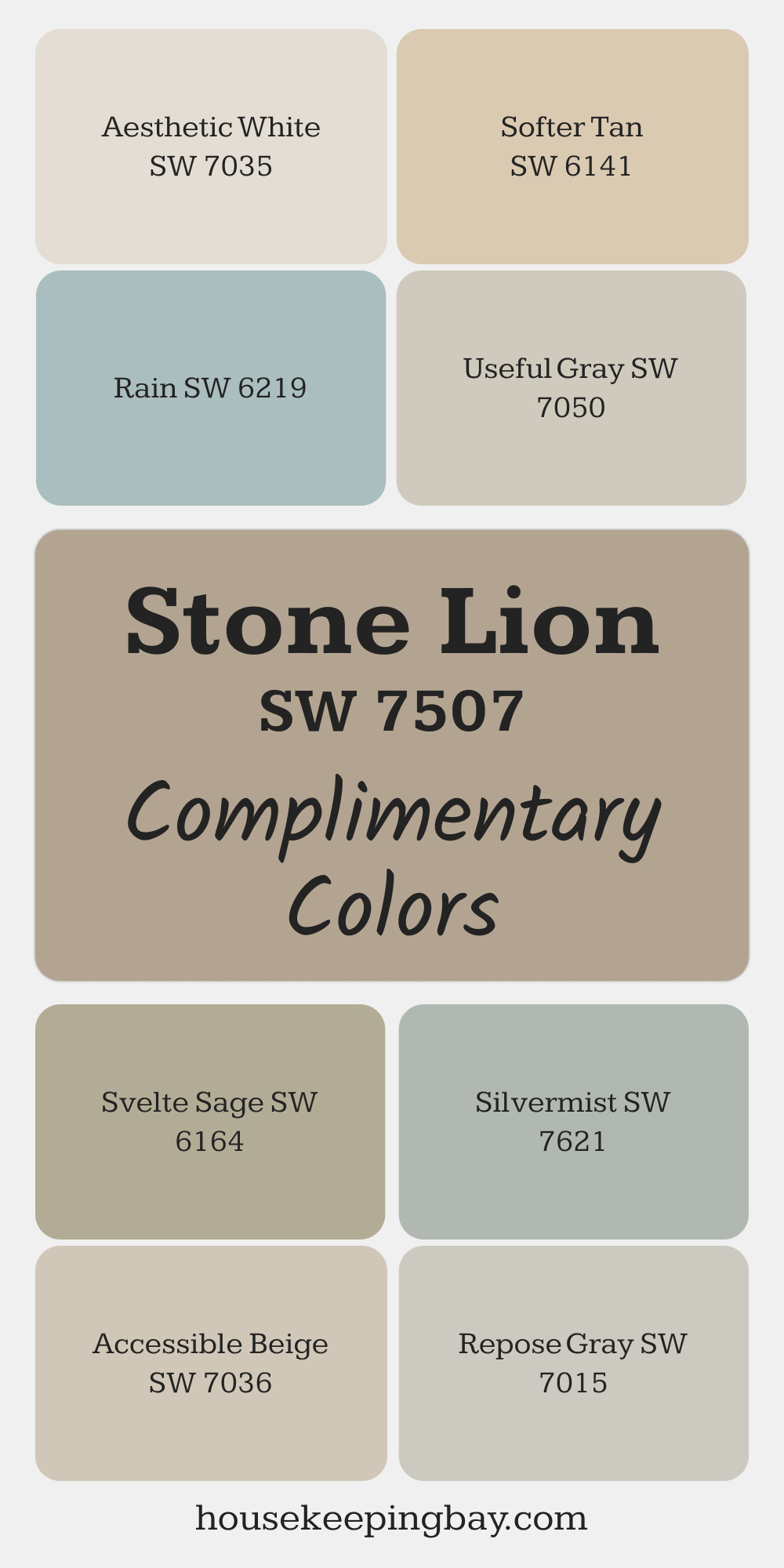 Stone Lion (SW 7507). Best Complimentary Color Collection for Warm Whites by Sherwin Williams