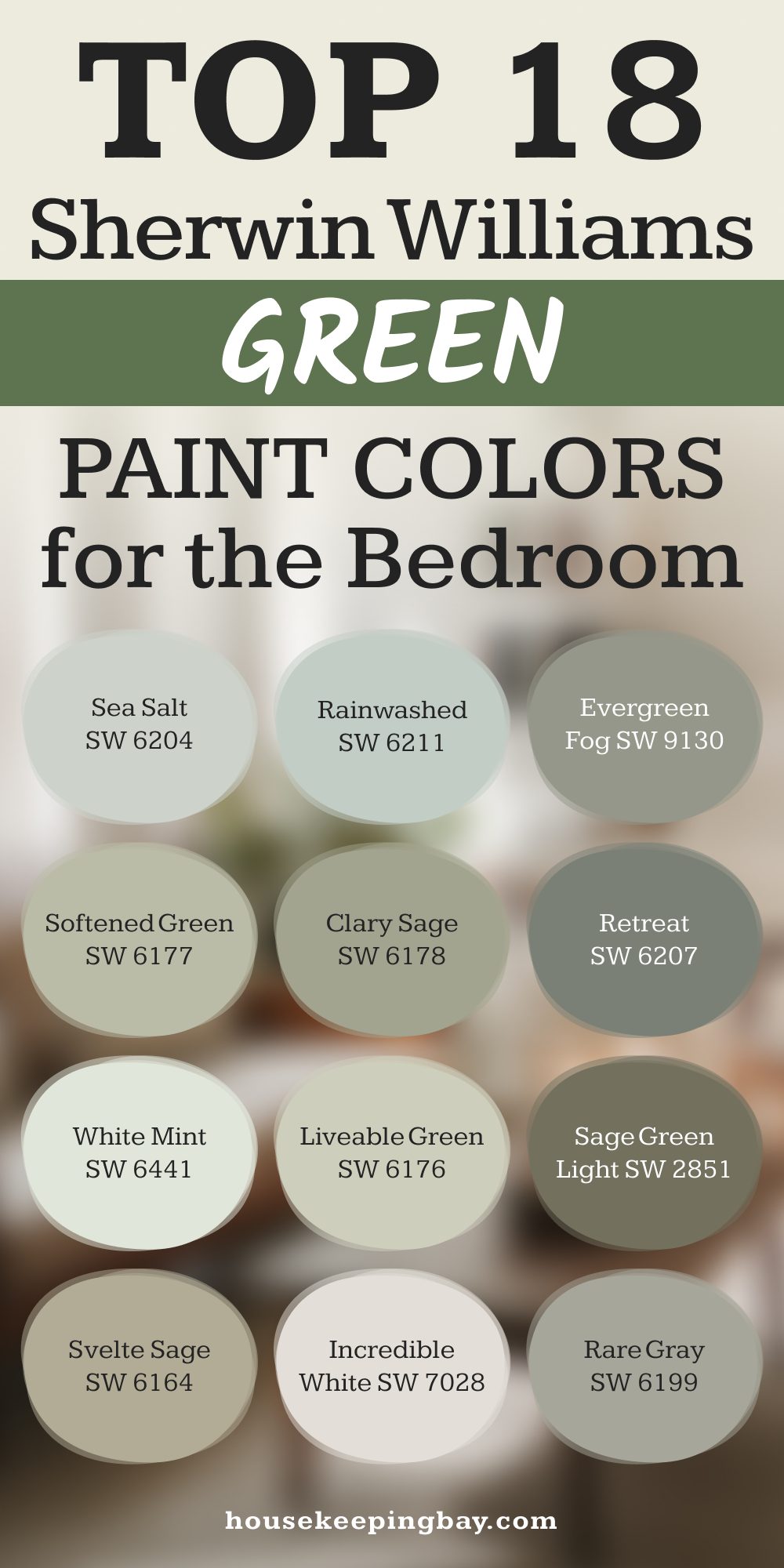 Top 18 Sherwin Williams Green Paint Colors for Bedrooms (2)