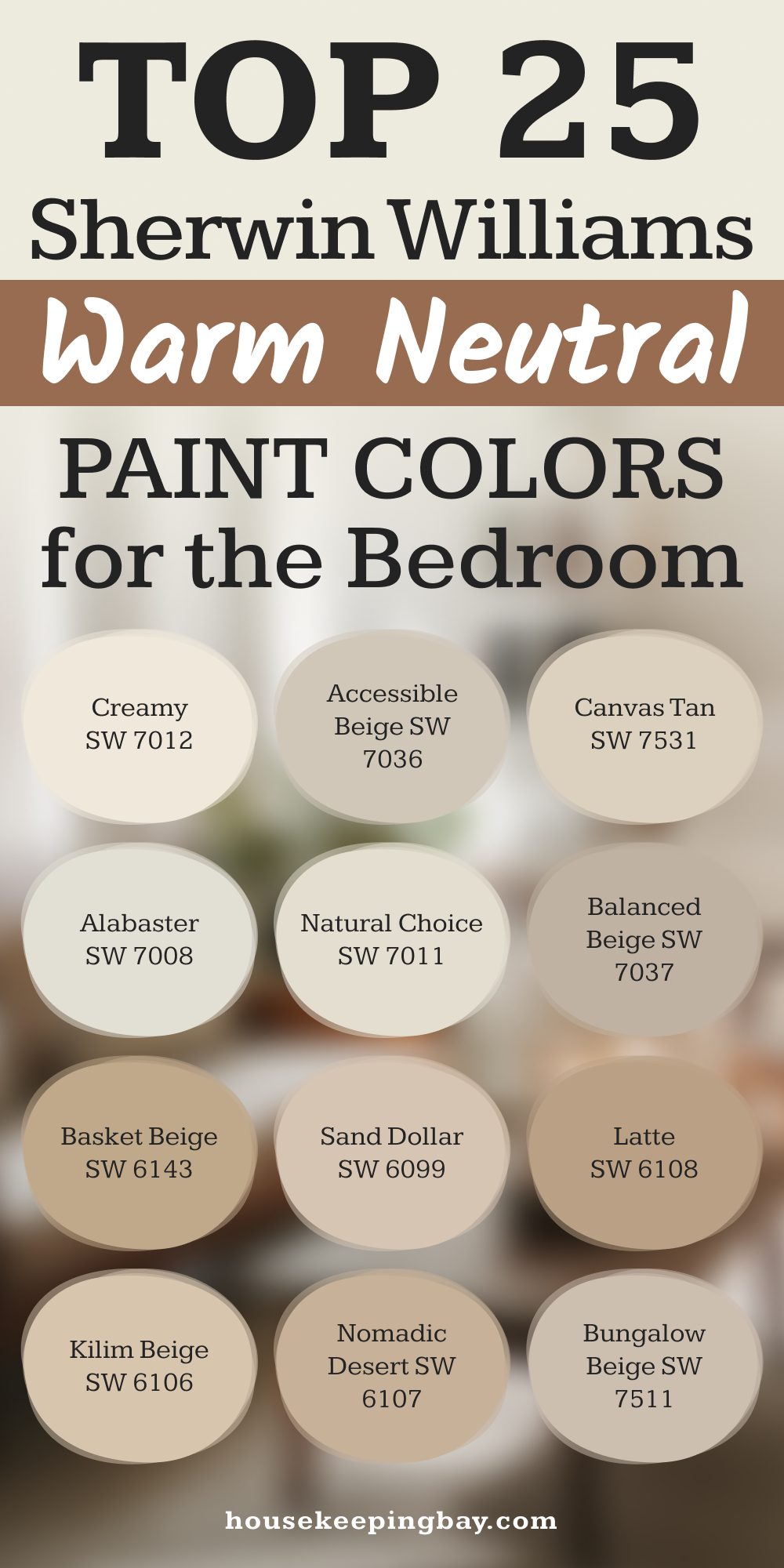 Top 25 Sherwin Williams Warm Neutral Color Palette for the Bedroom