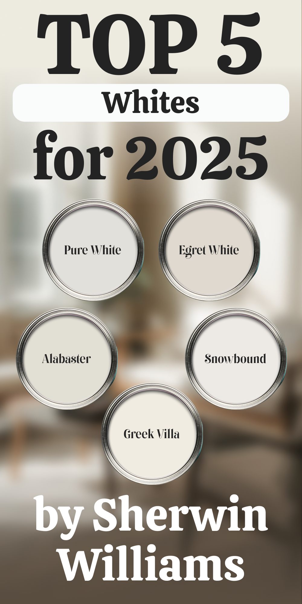 Top 5 Whites For 2025 by Sherwin Williams