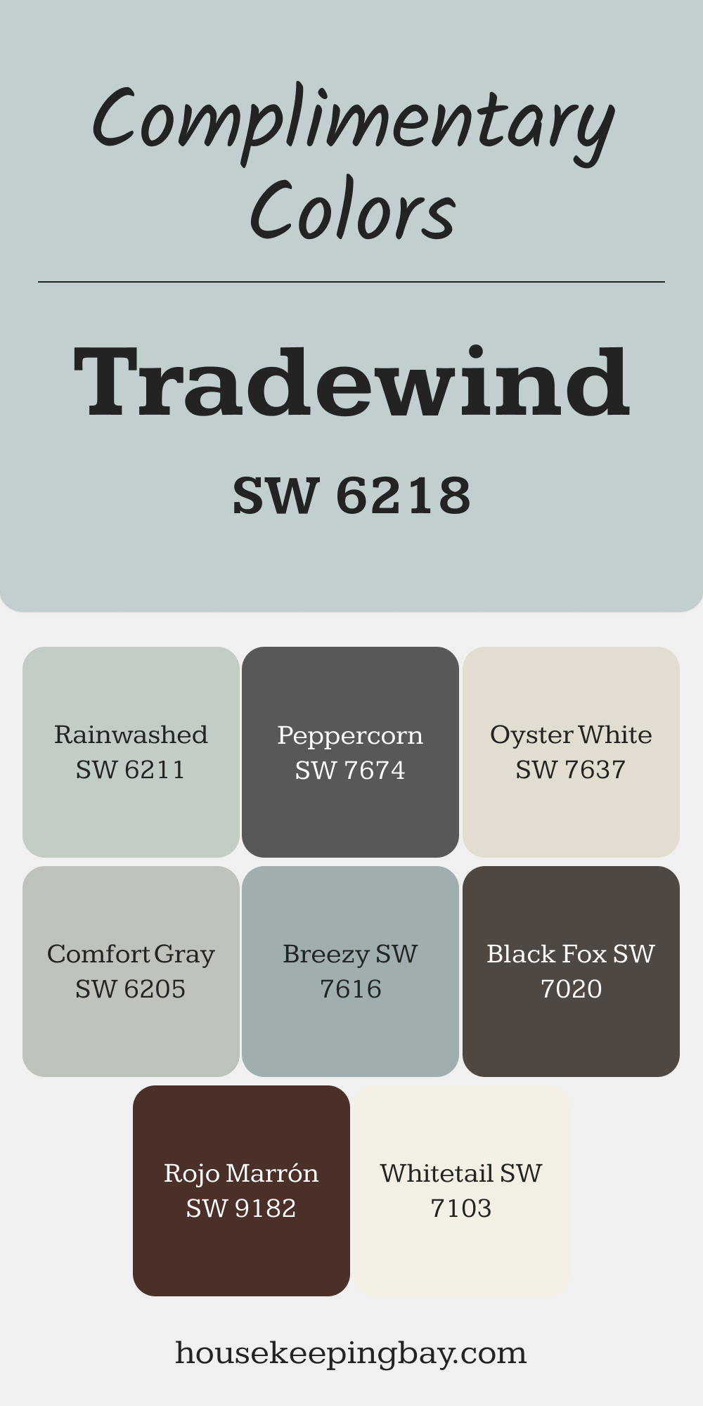 Tradewind (SW 6218). Best Complimentary Color Collection for Blue by Sherwin Williams