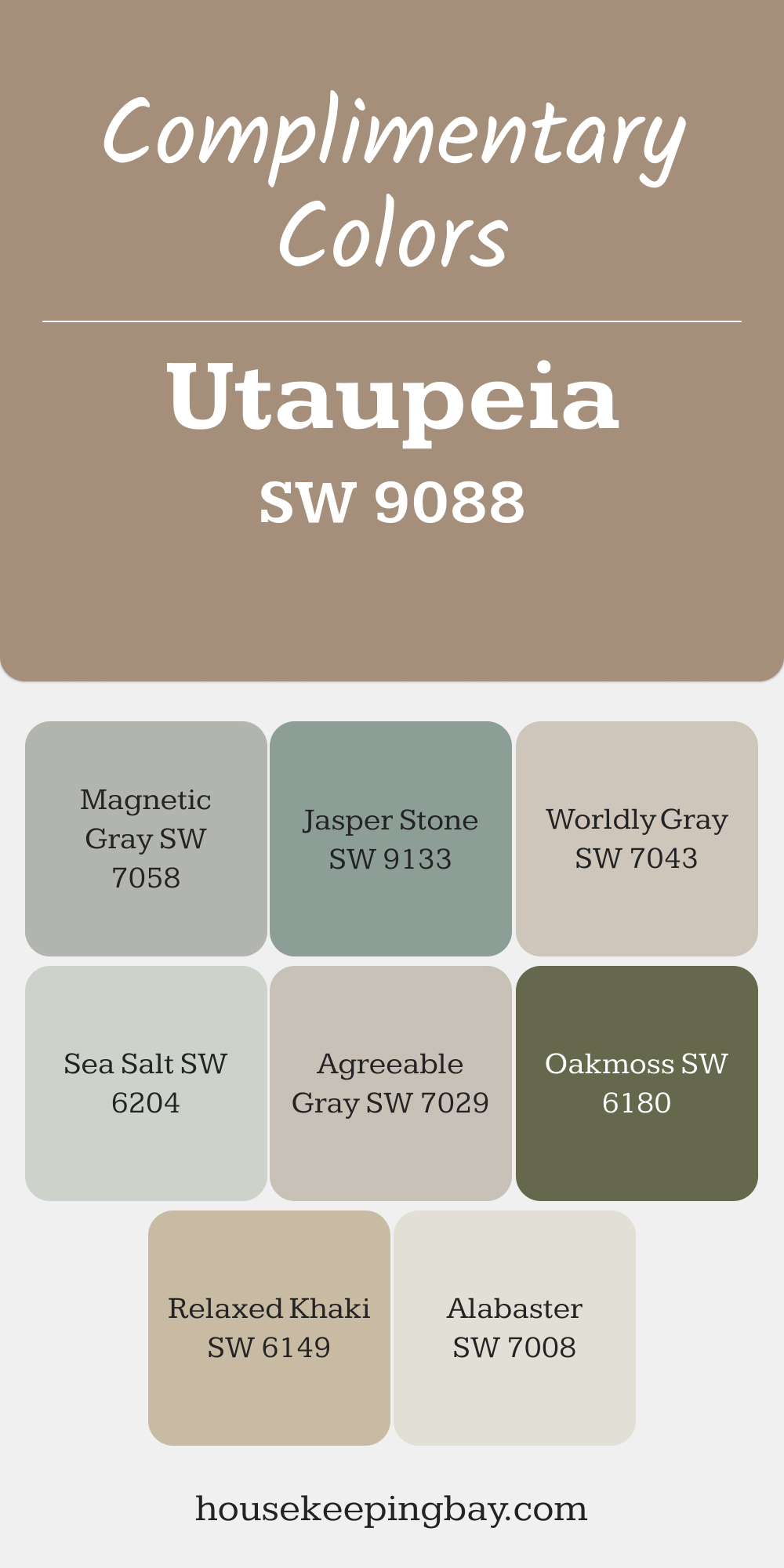 Utaupeia (SW 9088). Best Complimentary Color Collection for Warm Whites by Sherwin Williams