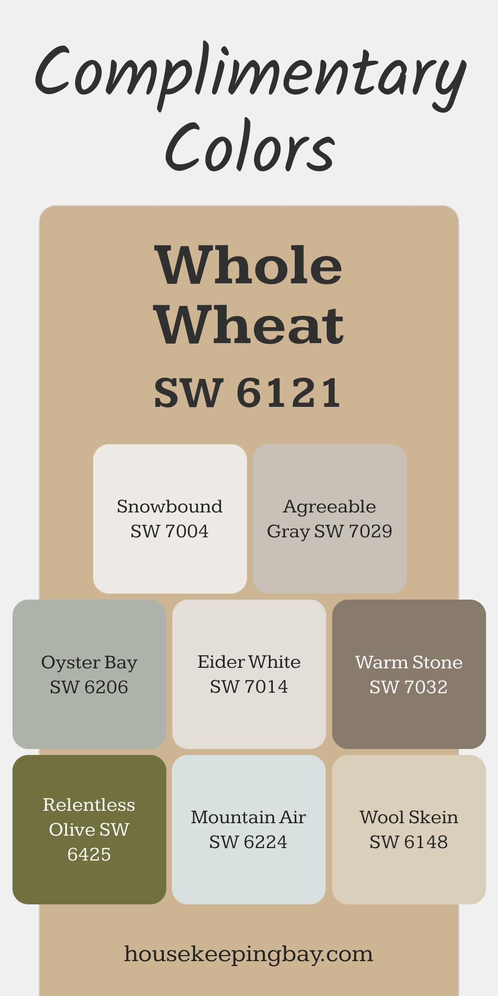 Whole Wheat (SW 6121). Best Complimentary Color Collection for Warm Whites by Sherwin Williams