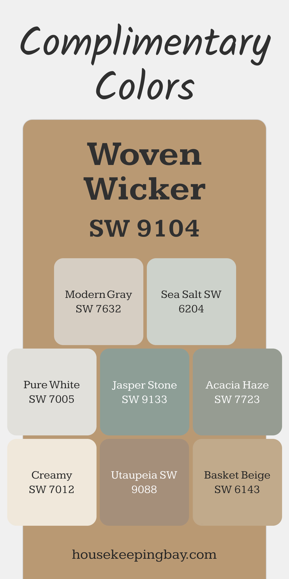 Woven Wicker (SW 9104). Best Complimentary Color Collection for Warm Whites by Sherwin Williams