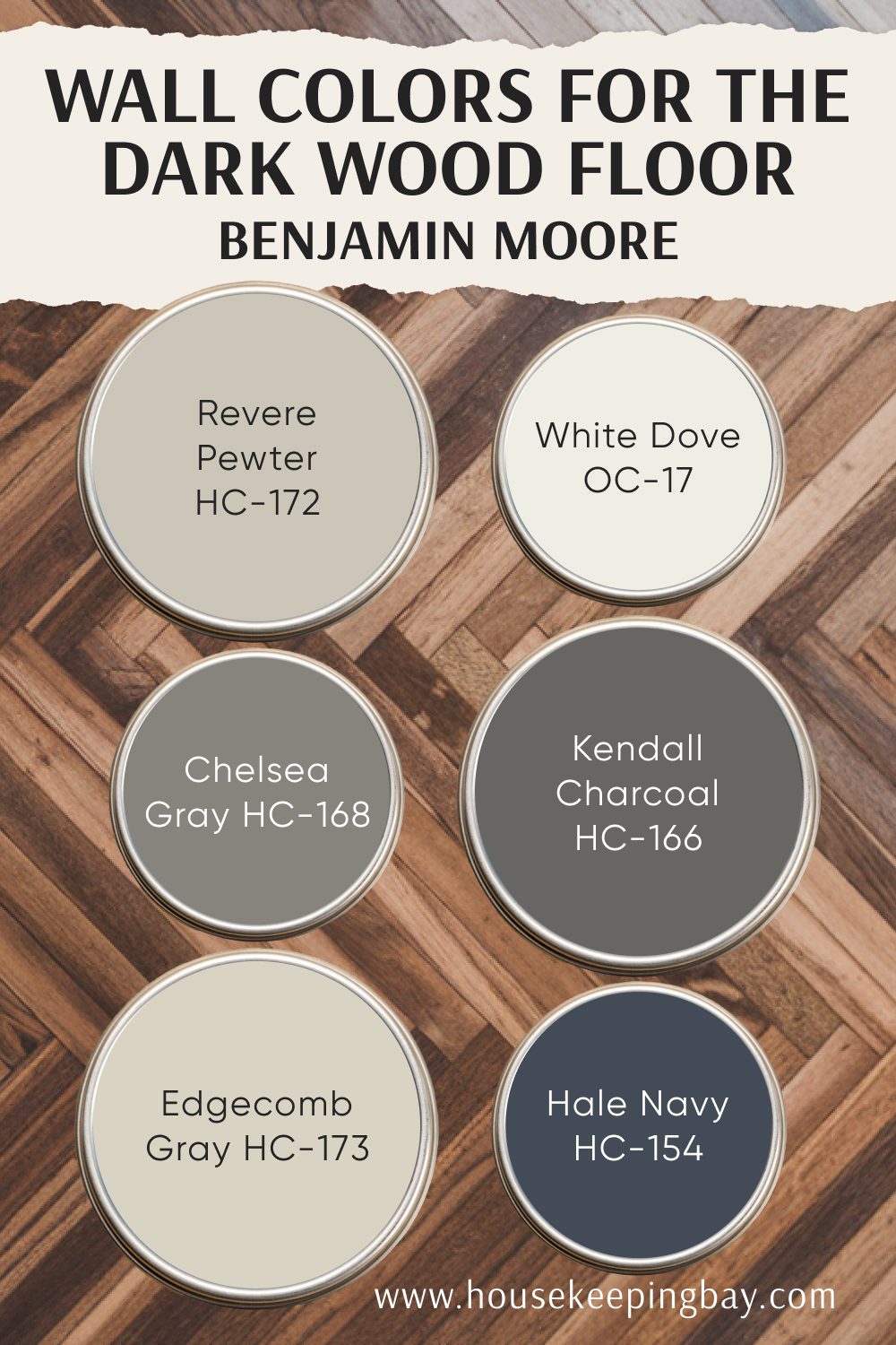 Wall Colors for the Dark Wood Floor-by Benjamin Moore