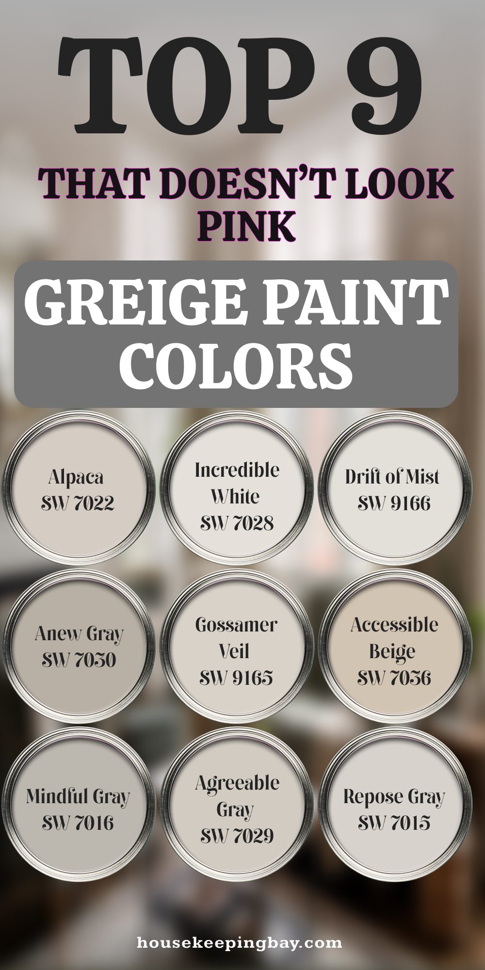 Greige Paint Colors That Don’t Look Pink from Sherwin Williams