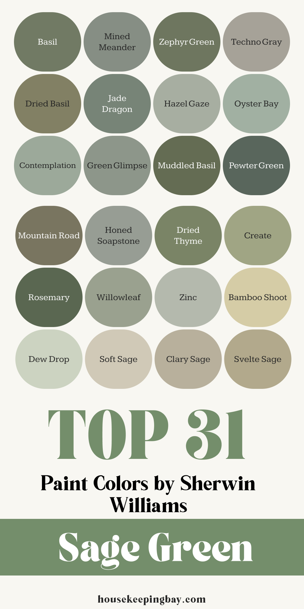 top 31 sage green paint colors by sherwin williams