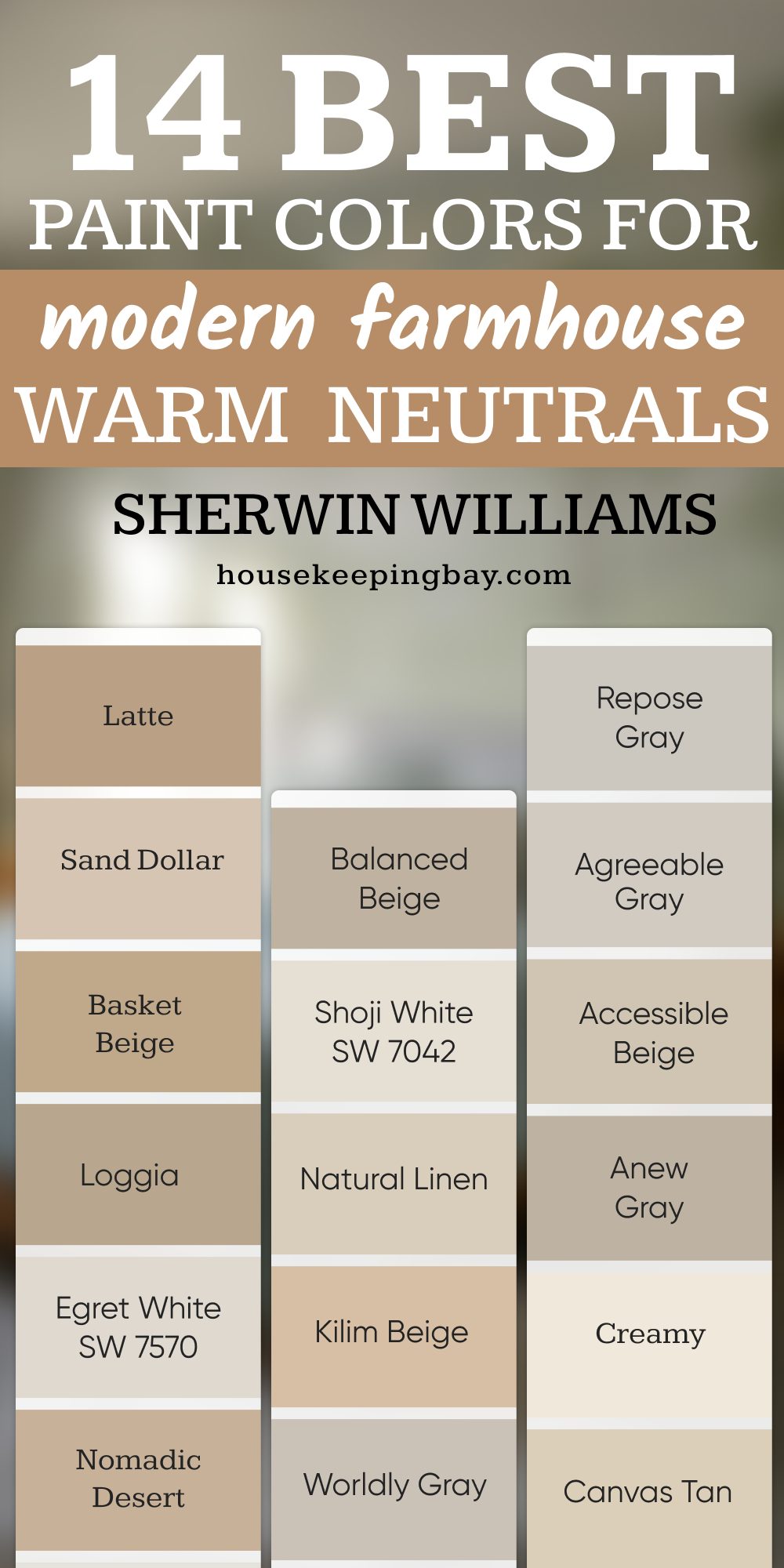 14 best paint colors for morn farmhouse warm neutrals by sherwin williams