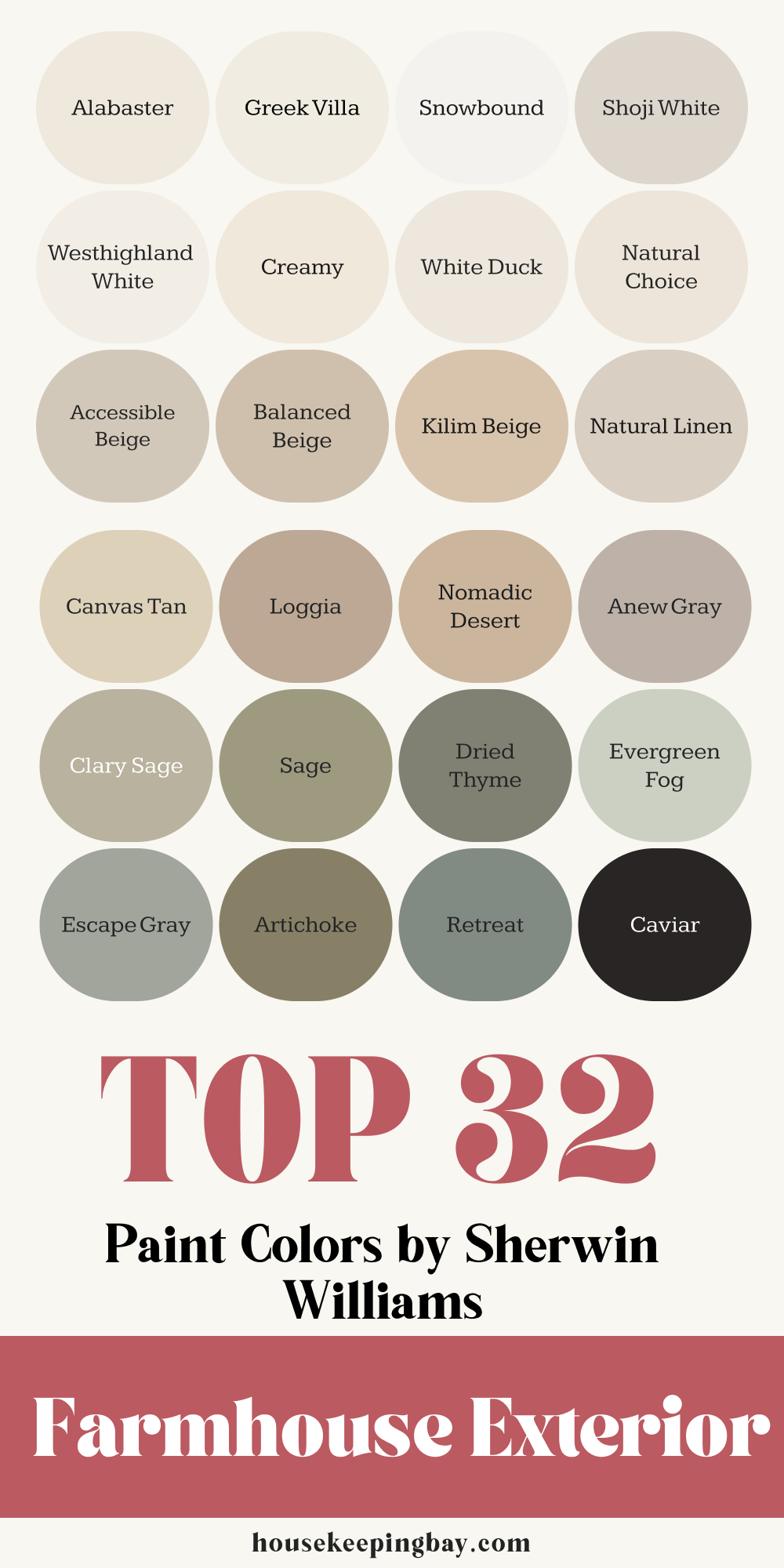 top 32 paint colors by sherwin williams for the farmhouse exterior
