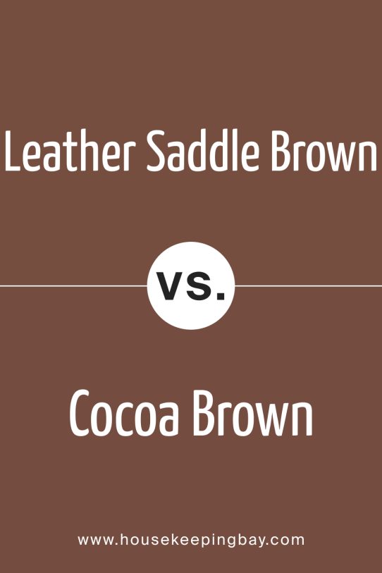 Leather Saddle Brown 2100‑20 by Benjamin Moore vs Cocoa Brown 2101‑20 