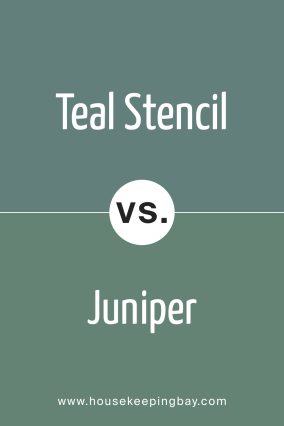 Juniper SW 9679 offers a slightly greener, organic touch, enhancing nature-inspired decor.