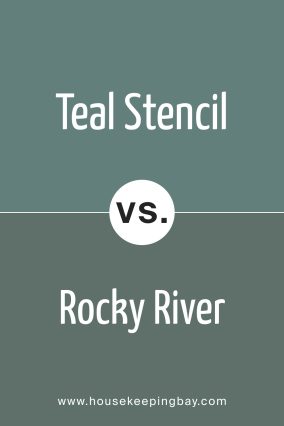 Rocky River SW 6215 delivers warmth and depth with its rich earthy teal.