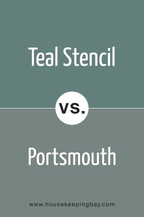 Portsmouth SW 9644, a softer teal, offers a tranquil feel for restful rooms.