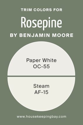 What are the Trim colors of Rosepine 461 by Benjamin Moore?