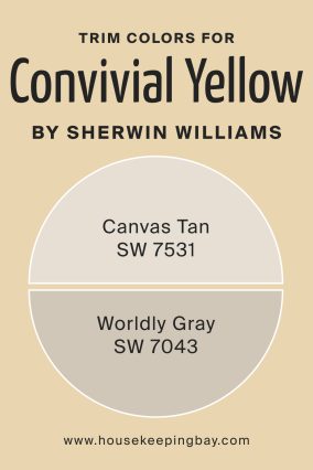 What are the Trim Colors of Convivial Yellow SW 6393 by Sherwin Williams?
